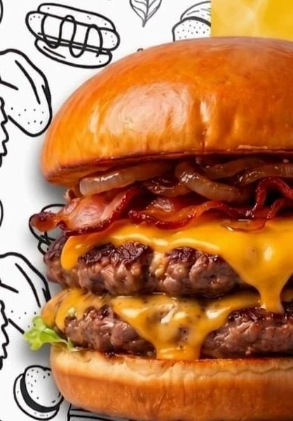 Hamburguesa con queso y tocino